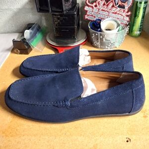 Men's Blue Suede Loafers